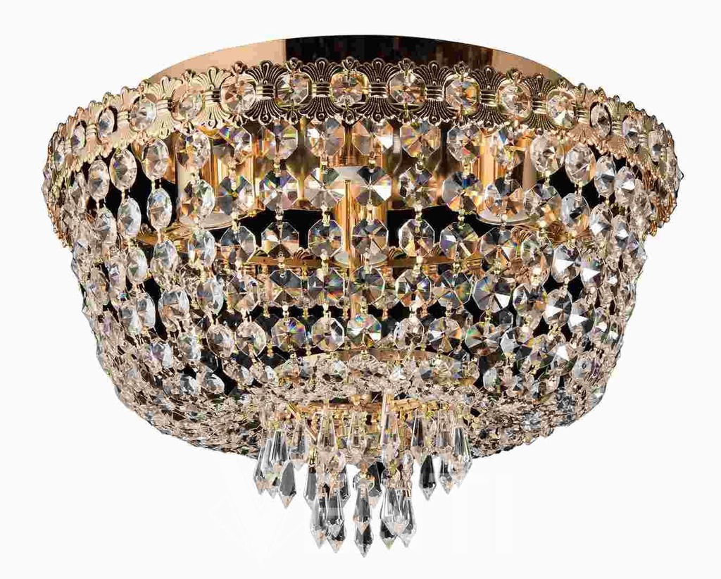 Stropní Svítidlo šampaňský P-e 1498/4, ozdobná křišťálová lampa do kanceláře i ložnice