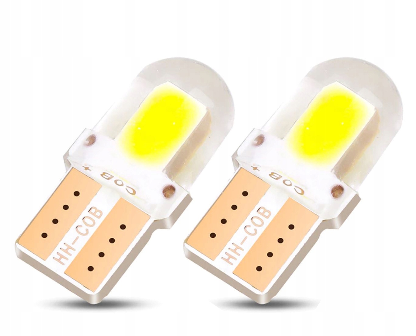

2x Żarówka Led W5W Cob 2 diody 4-chip T10 Silikon