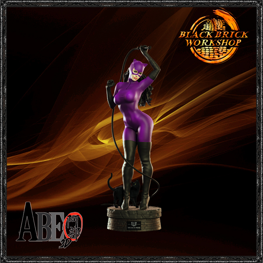 Catwoman Neupravená Abe 3D Měřítko 1/24 (75mm) (sfw) 3D tisk