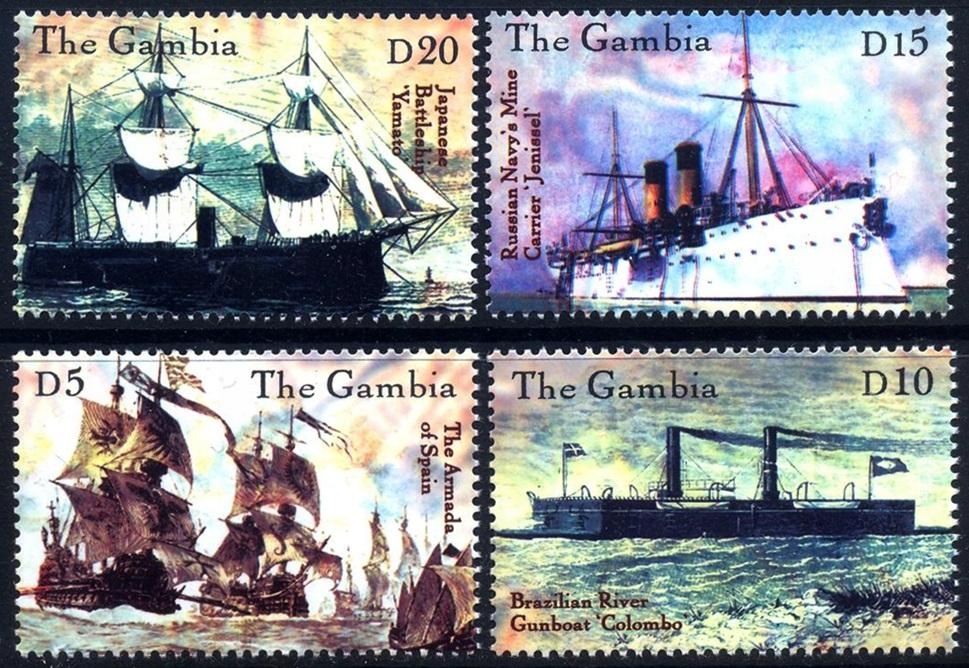 Gambia 2000 Mi 3890-93 ** Statek Okręt Morze
