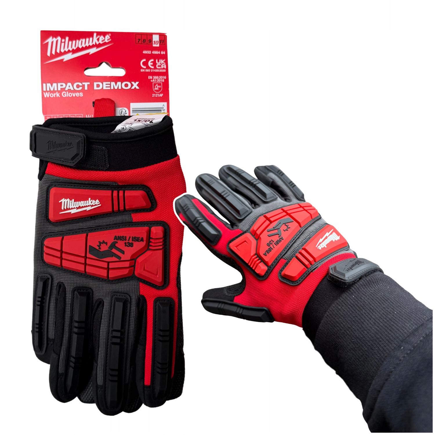 Milwaukee rękawice ochronne odporne na uderzenia robocze XL 4932498484