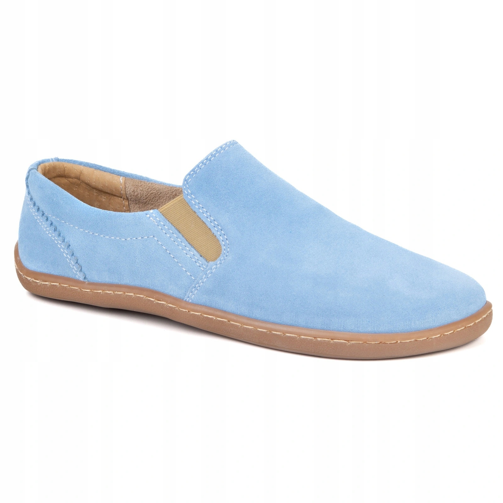 Barefoot kožené boty na širokou nohu Quiet modré 40