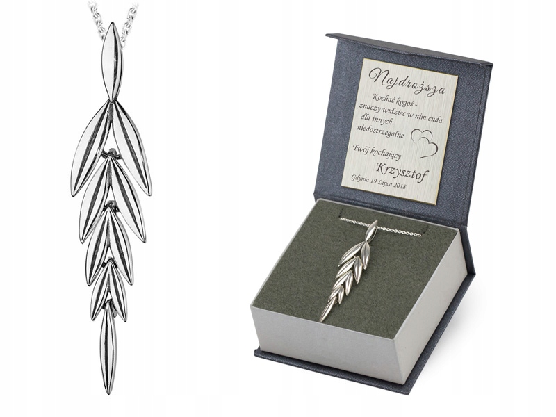 Stříbrný Přívěsek S Řetízkem 925, List Rozmarýnu