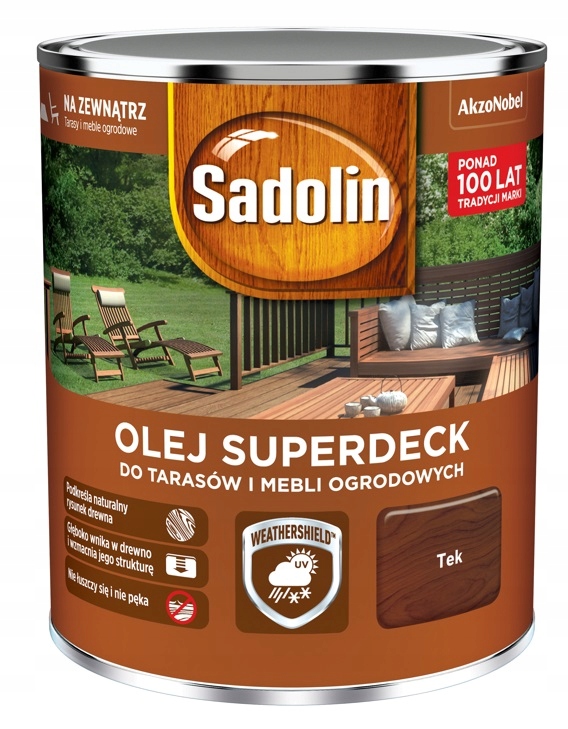 

Olej Superdeck Sadolin do drewna, tek, 0.75l