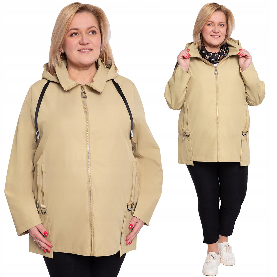 Žlutá bunda s lesklým zipem 58