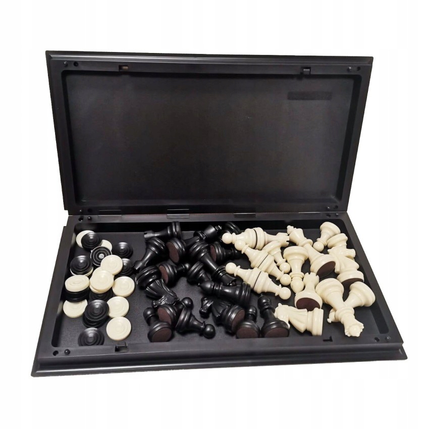 SZACHY + WARCABY 35x35 cm duży zestaw magnetyczny 2 w 1 Producent inny