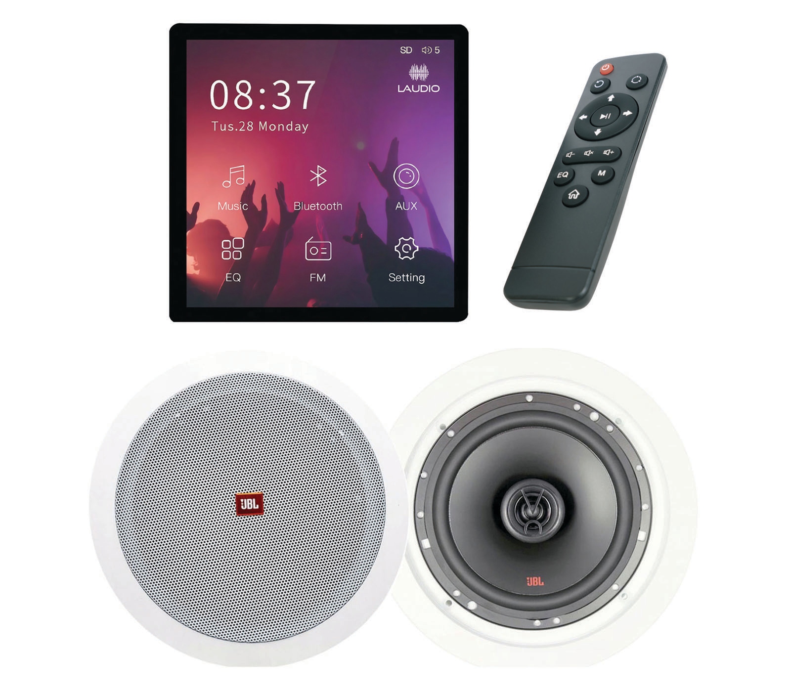 Podomítkové Rádio Laudio W20BT S Bluetooth Usb Sd Reproduktory Jbl 2X 40 W