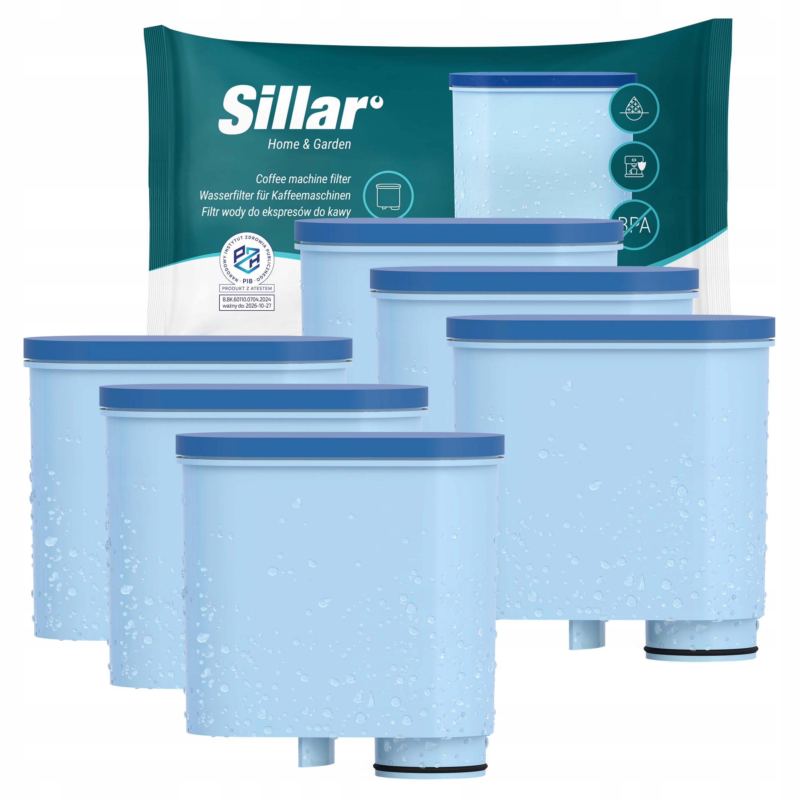 6x filtr Sillar do ekspresów Saeco Philips Latte Go AquaClean zamiennik