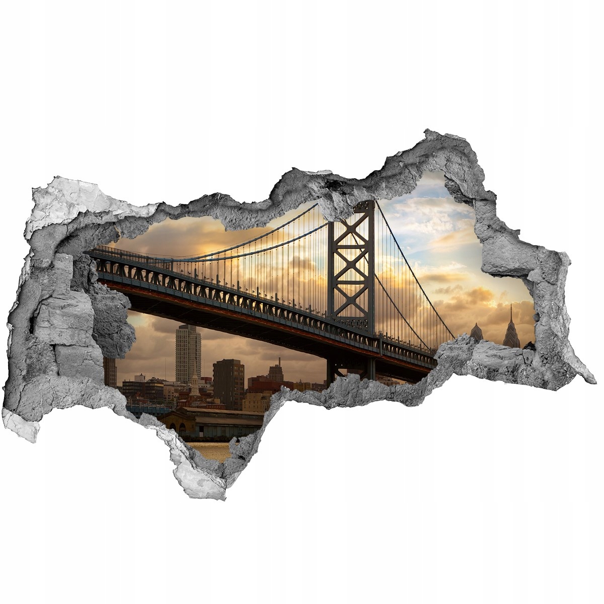 

Fototapeta dziura na ścianę 3d Most Philadelphia