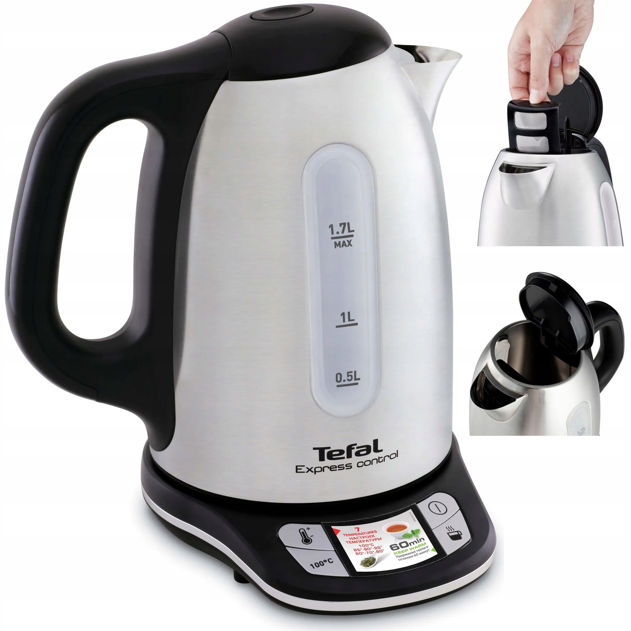 Elektrická varná konvice Tefal KI240D10 2400 W 1,7 l černá Digitální displej