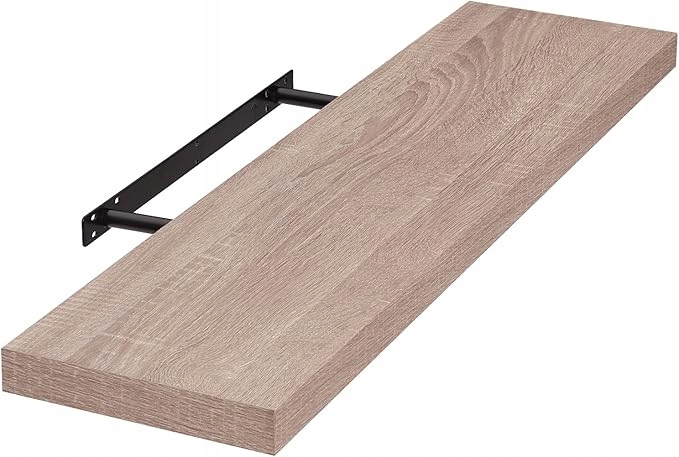 Nástěnná Police Závěsná 100 CM Mdf Pevná Do Obývacího Pokoje Koupelny Kuchyně Hnědá