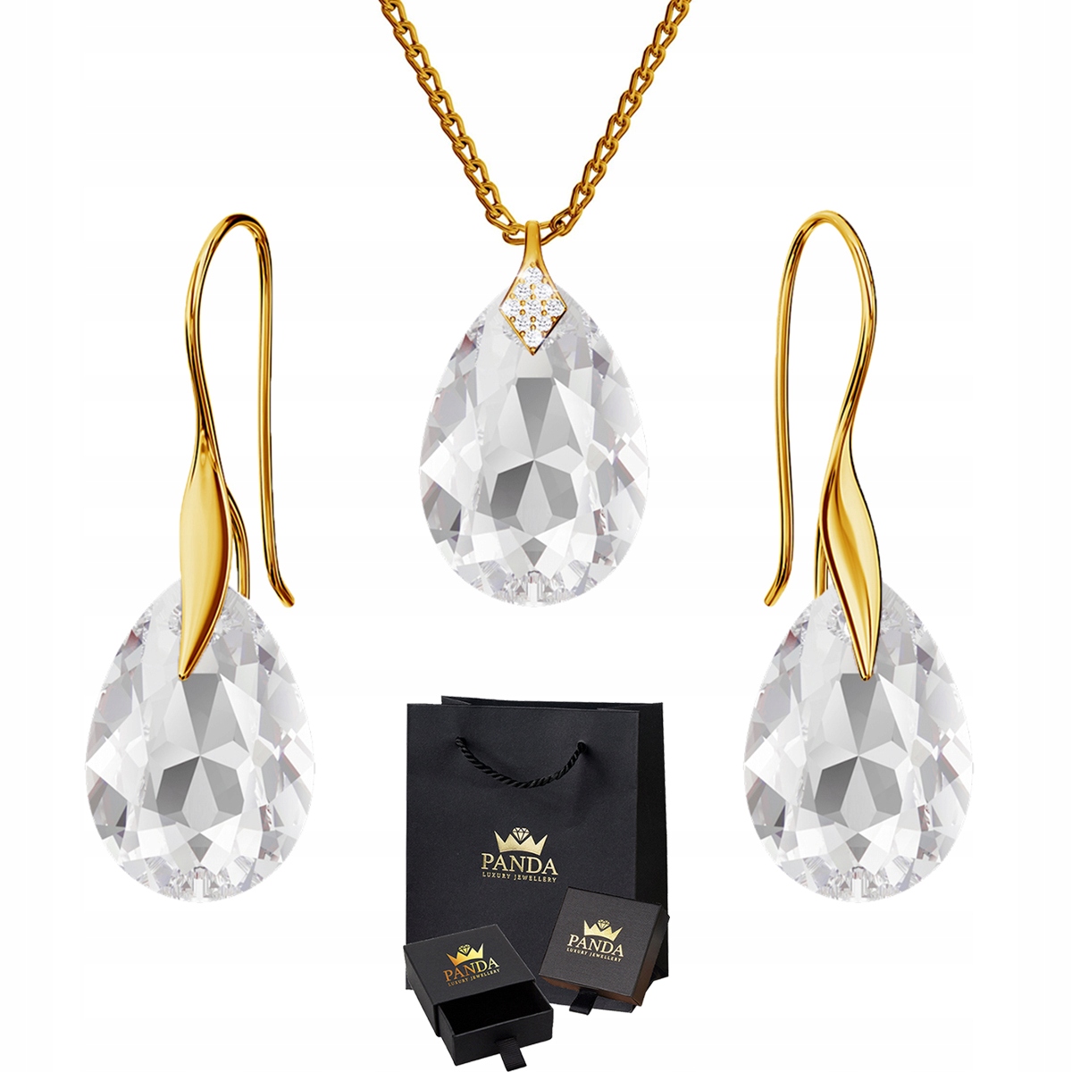 

Pozłacany Komplet Biżuterii Haki Swarovski Prezent