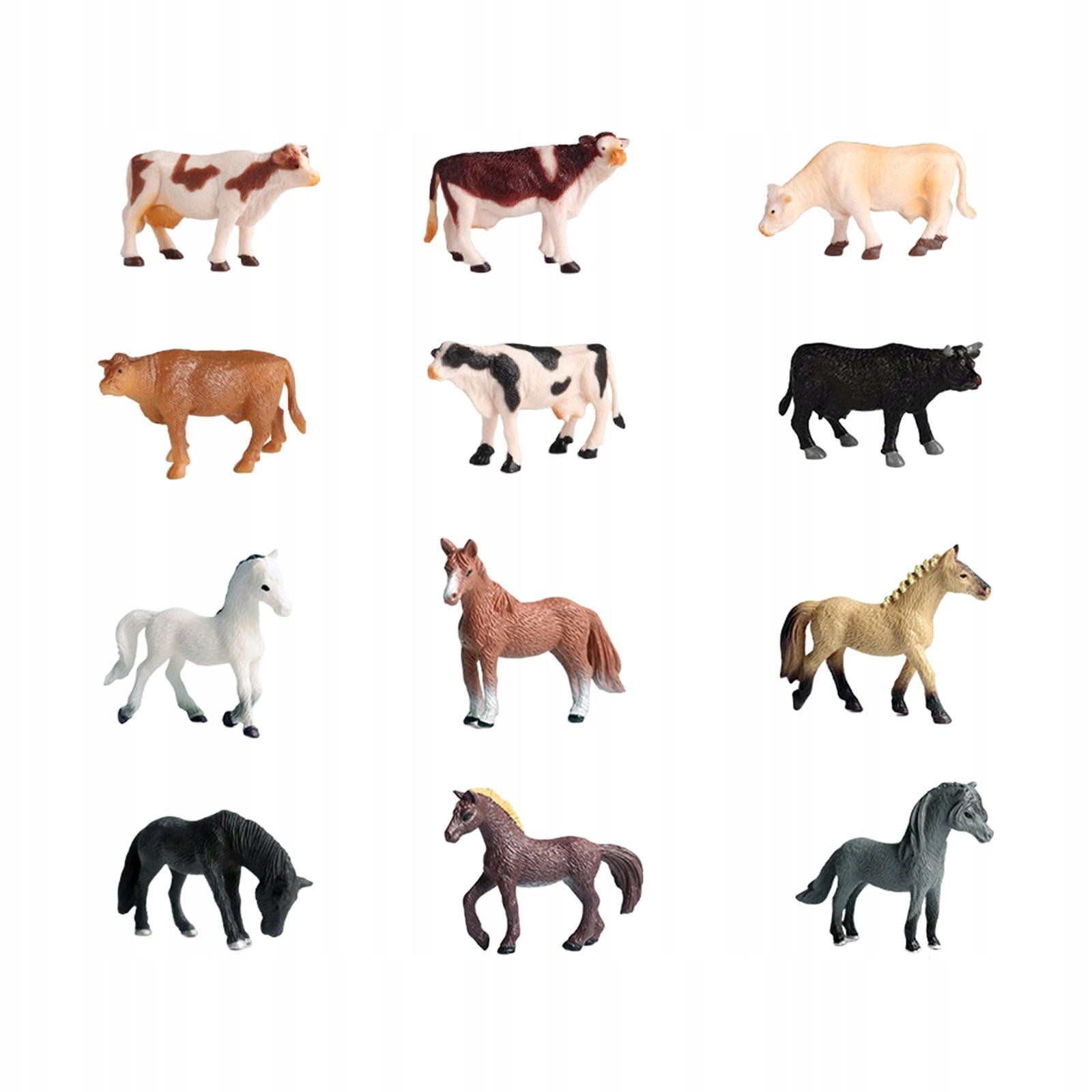 12Pcs Pasture Animal Figures Toy Collections Interactive Valentines Day Wiek dziecka 18 lat +