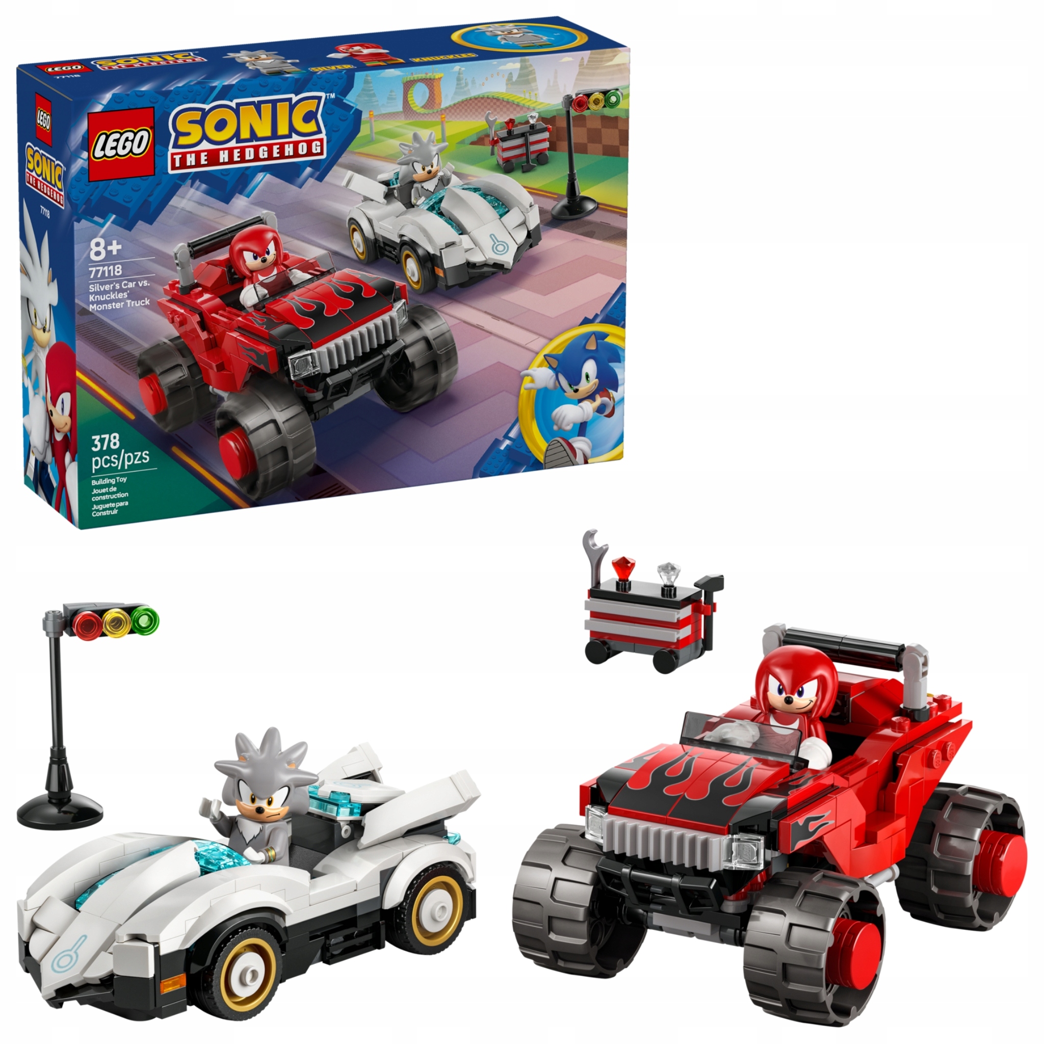 Lego Sonic 77118 Silver v autě versus Knuckles v monster trucku 8+