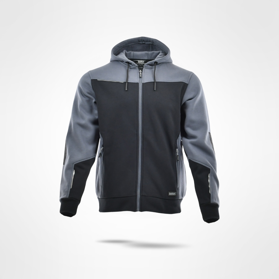 Tepláková Mikina, Pracovní Rozepínací Comfort Plus Sara černo-šedá vel. 2XL