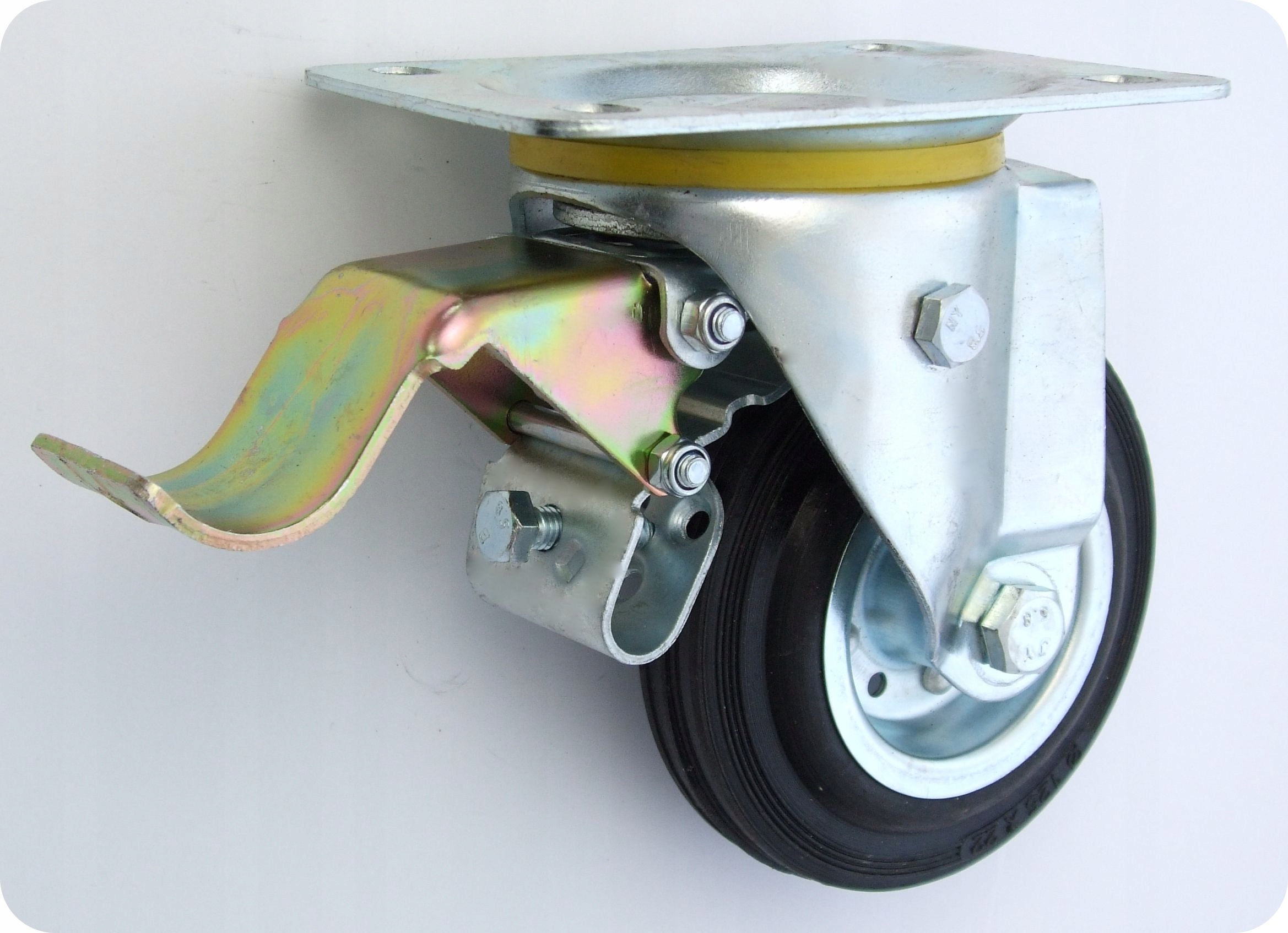 Kovovo-gumové Kolo 125 MM, Otočné Pouzdro Brzda 25 Hodin