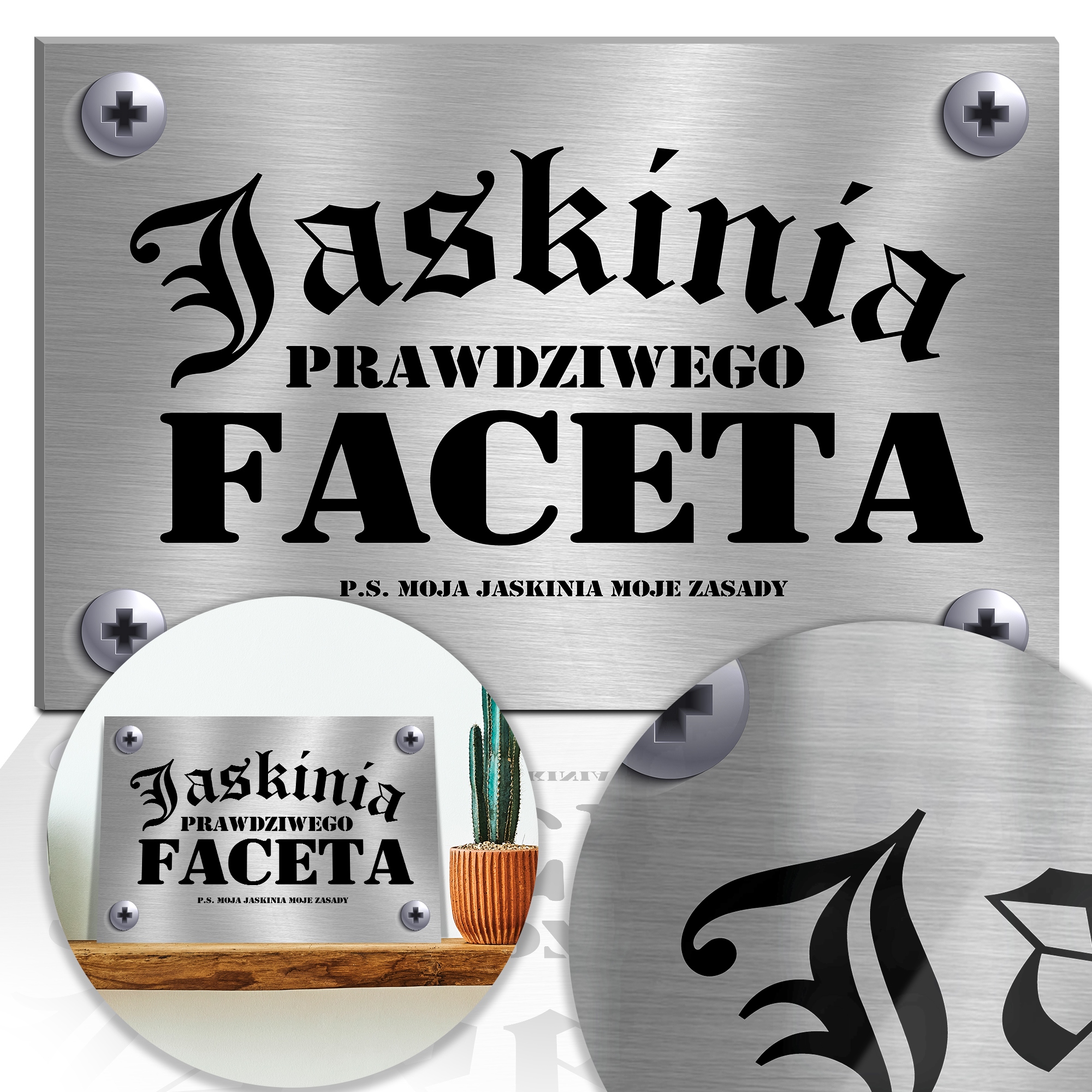 

Tabliczka na Drzwi Jaskinia Faceta Wiele Wzorów Uv