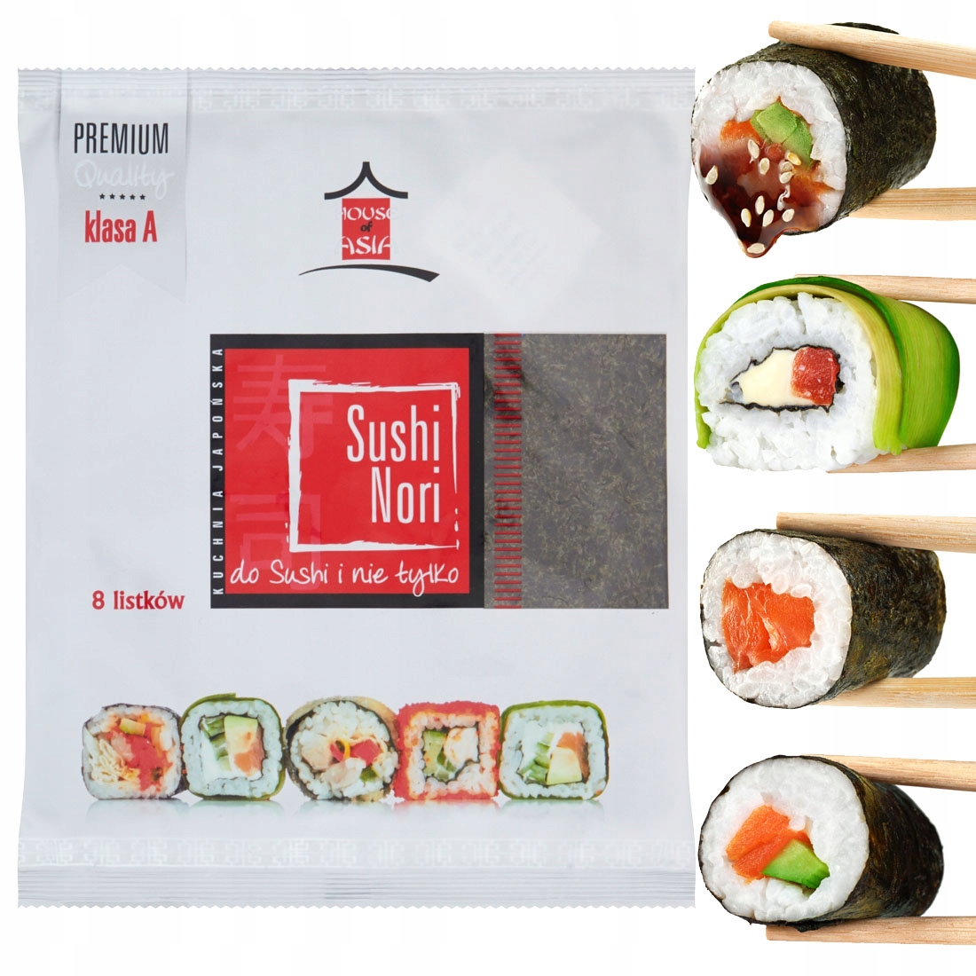 

Algi Nori do sushi wodorosty liście listki 8 szt.