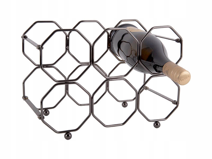 Stojan Na Víno Na 6 Lahví Kovový Černý Med 31 x 22 x 16,5