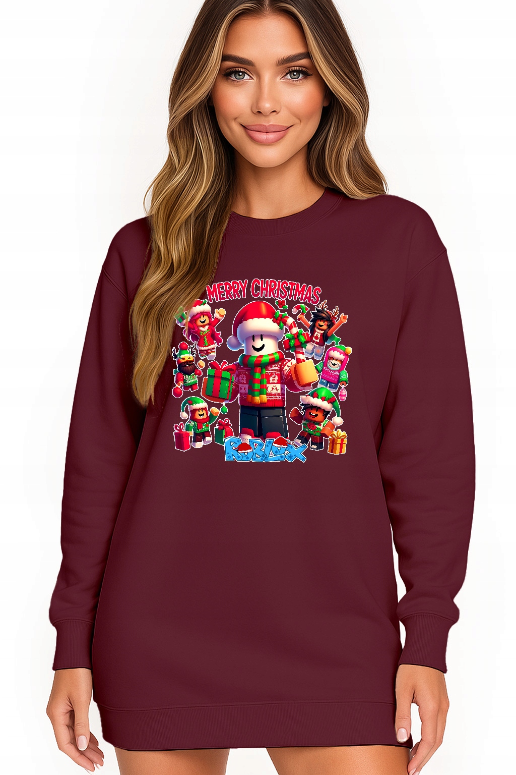 Mikina Dámská Vánoční Oversize Šaty Roblox Dárek K Vánocům L