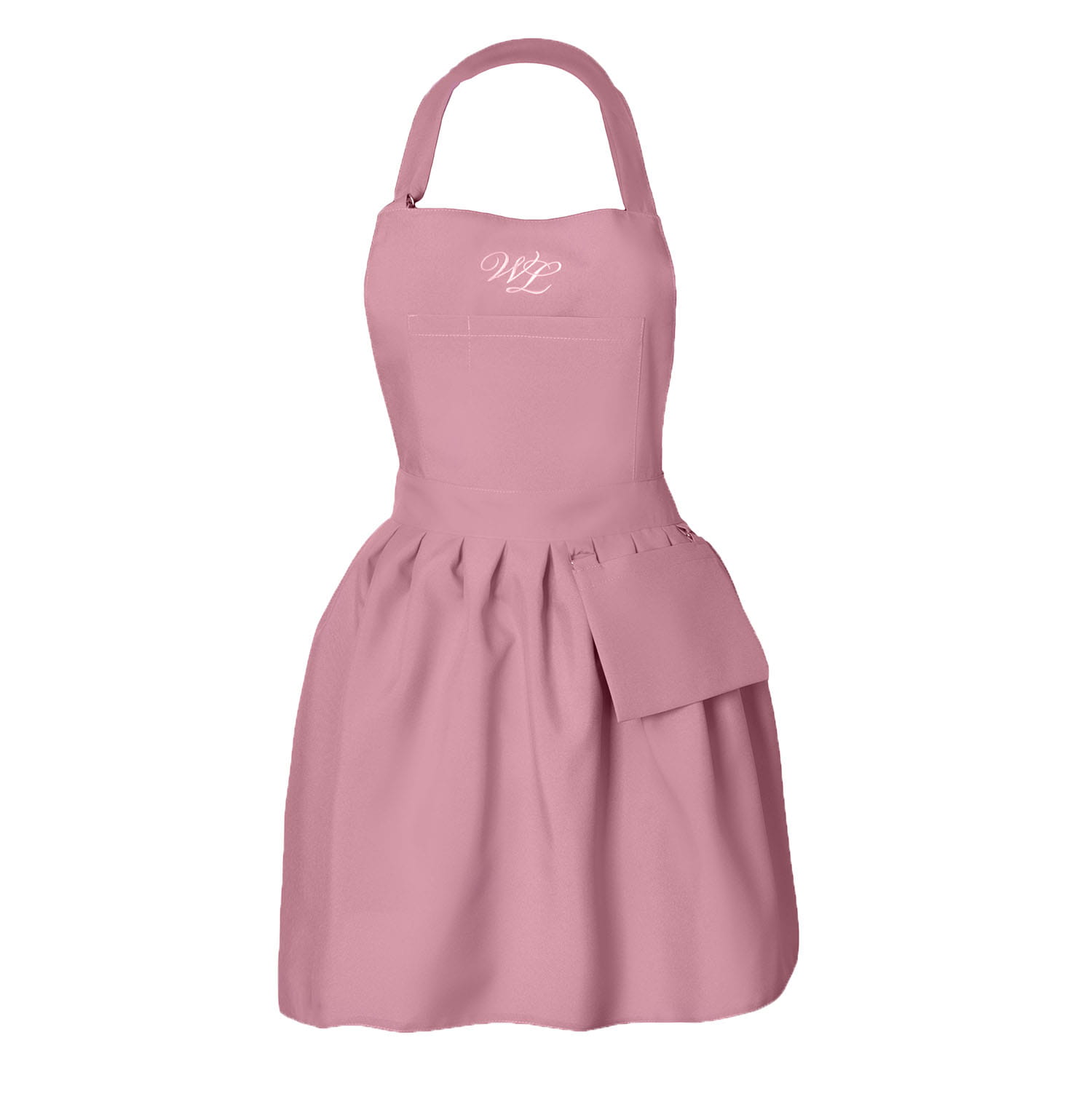 Zástěra s volánkem pudrová růžová