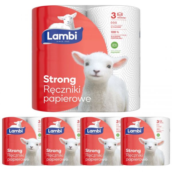 

Ręczniki papierowe 3-warstwowe Lambi Strong Pakiet