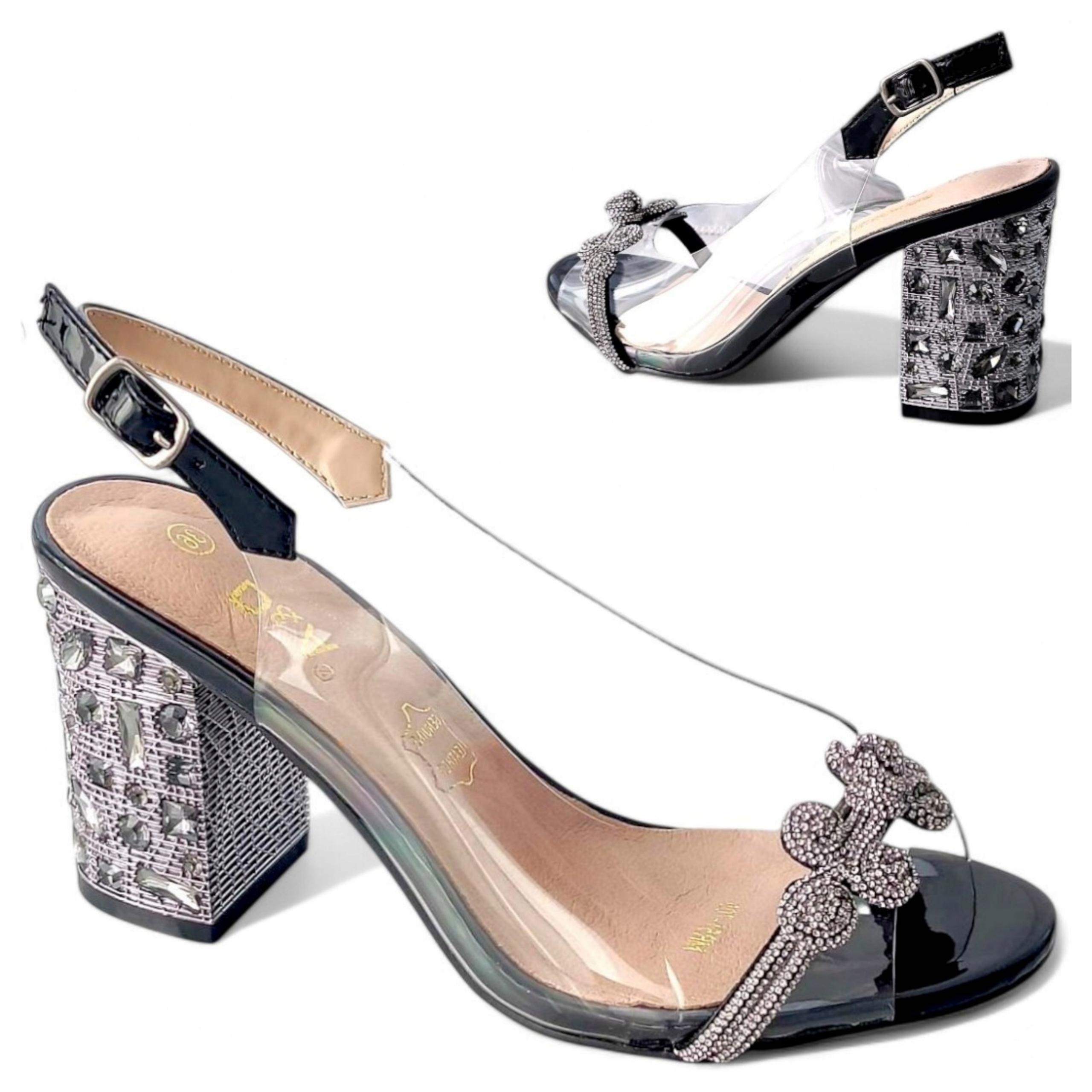 Dámské transparentní sandály 37 Elegantní na podpatku Barski, silikonové