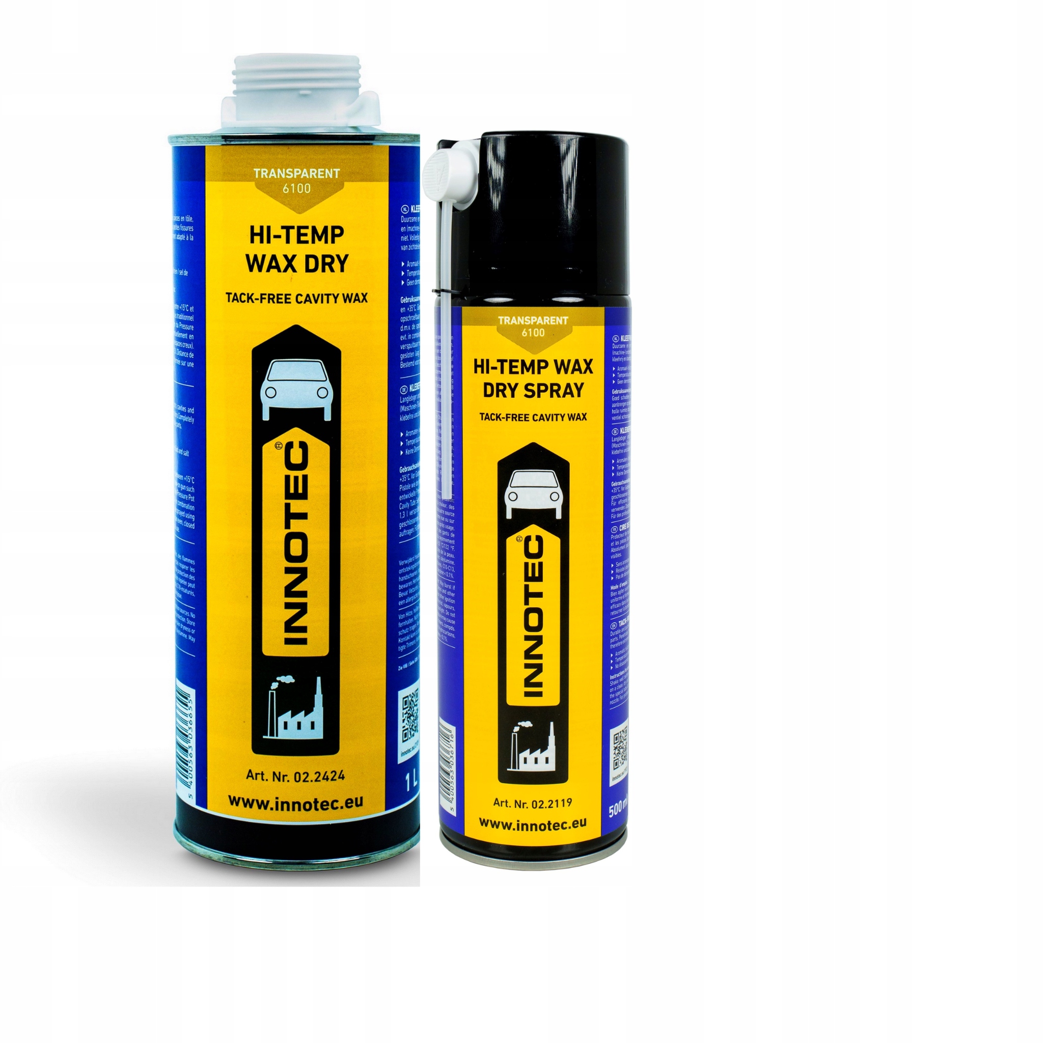 Set Innotec Suchý vosk Wax Dry Bezfarebný Wax Dry Spray 500 ml Bezfarebný
