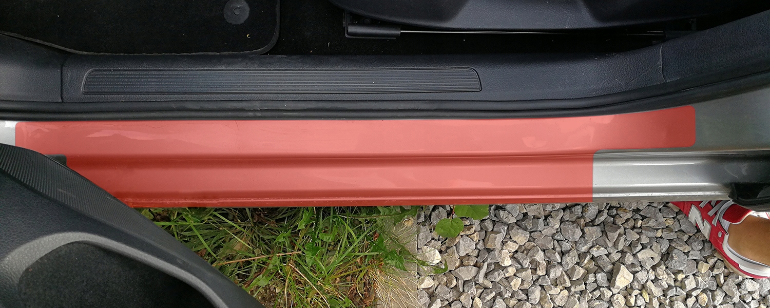 FOLIA OCHRONNA PPF NA PROGI przednie VW GOLF VII 7 Długość 1 cm