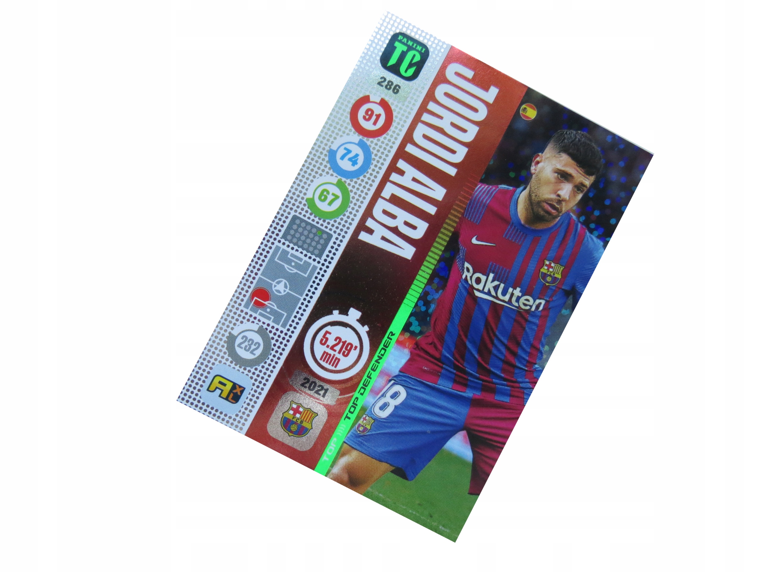 Panini Top Class Top Defender Jordi Alba 286