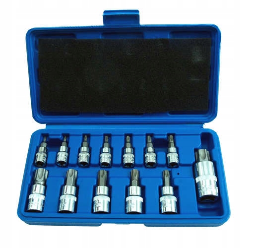 

Zestaw bitów Torx 13szt. 1/4 3/8 1/2 T8 -T70