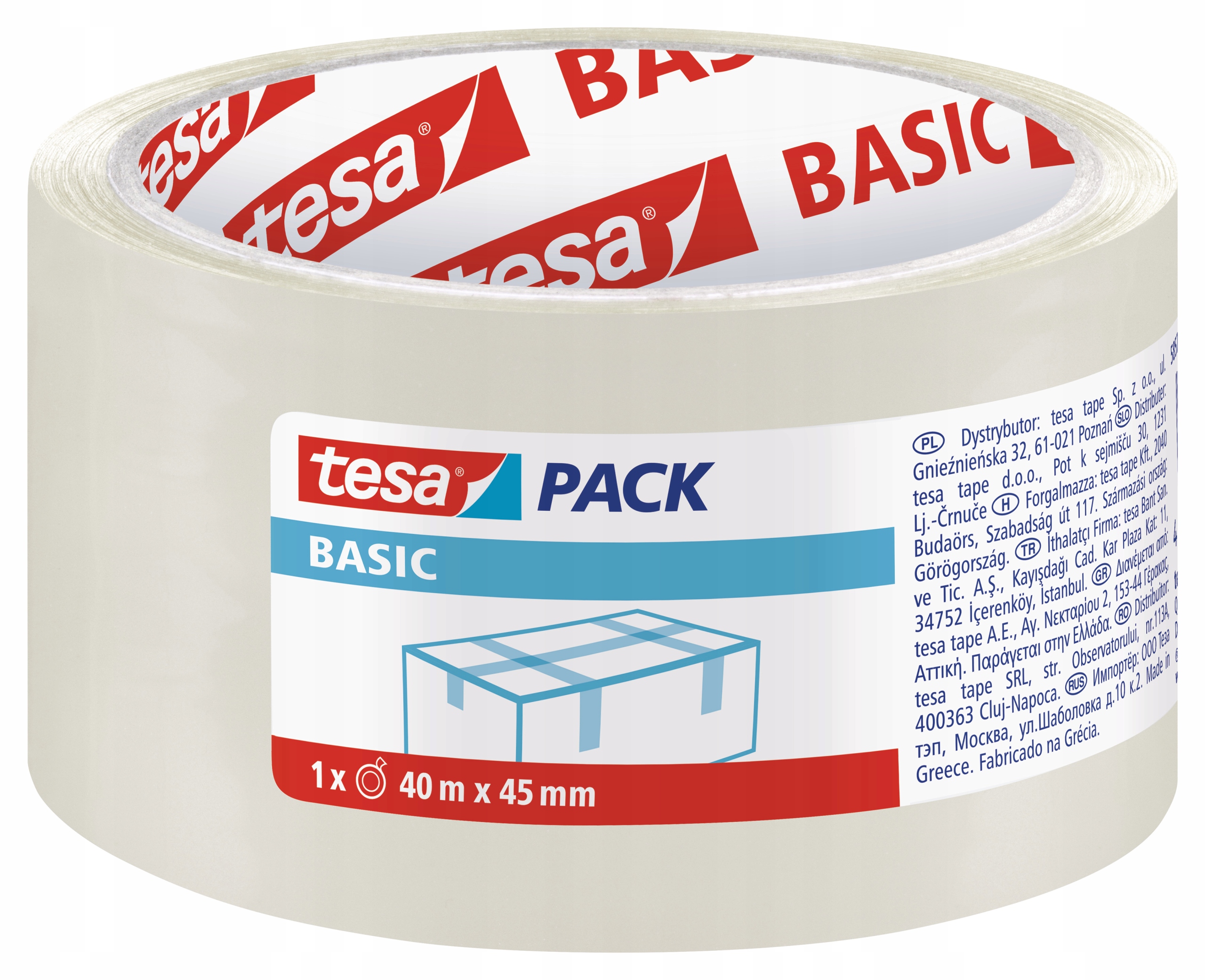

Taśma pakowa tesa Basic 40m x 45mm, przezroczysta
