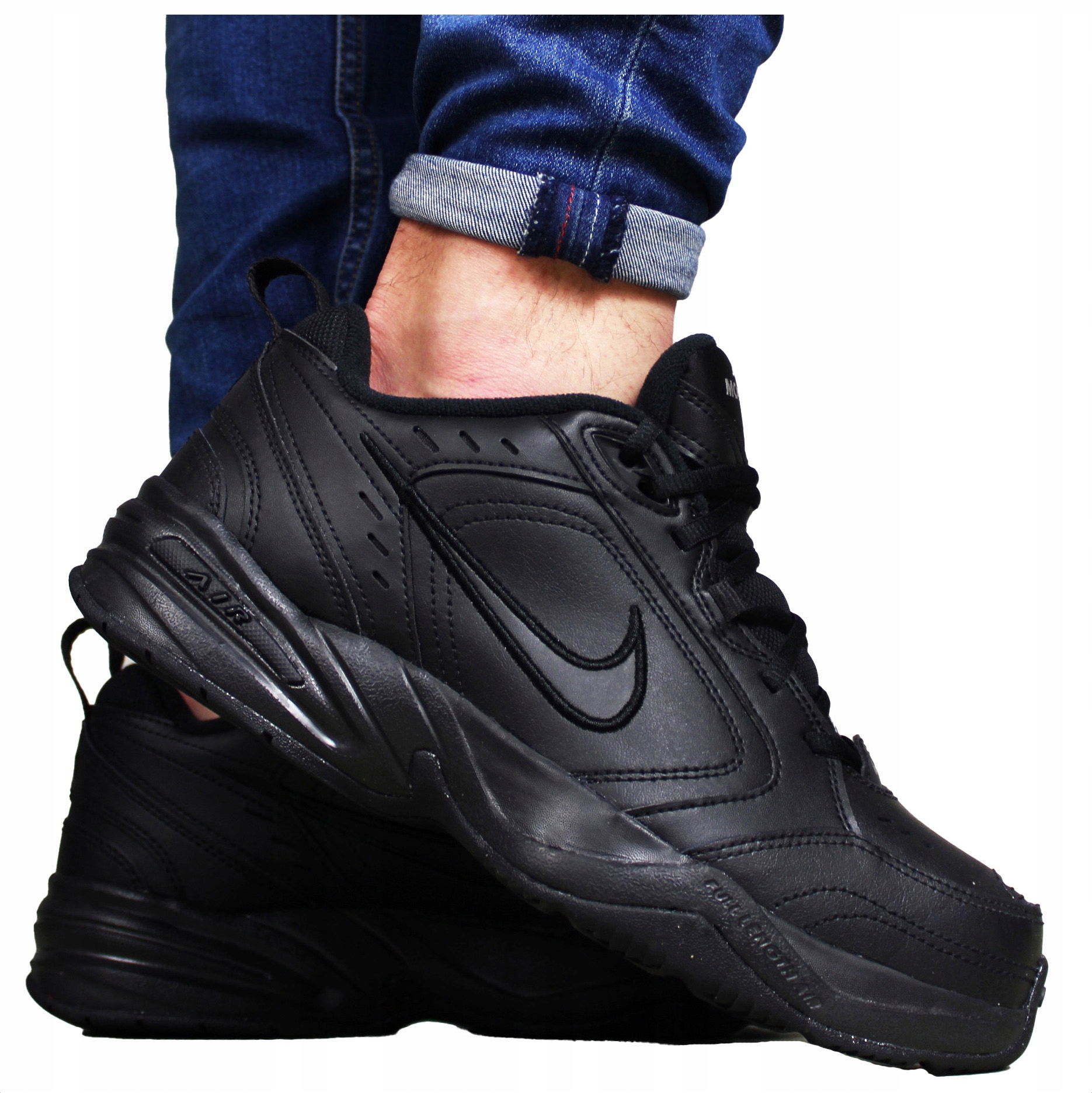 Nike AiR Kožené Černé pánské boty Pohodlné Pevné sportovní boty z kůže