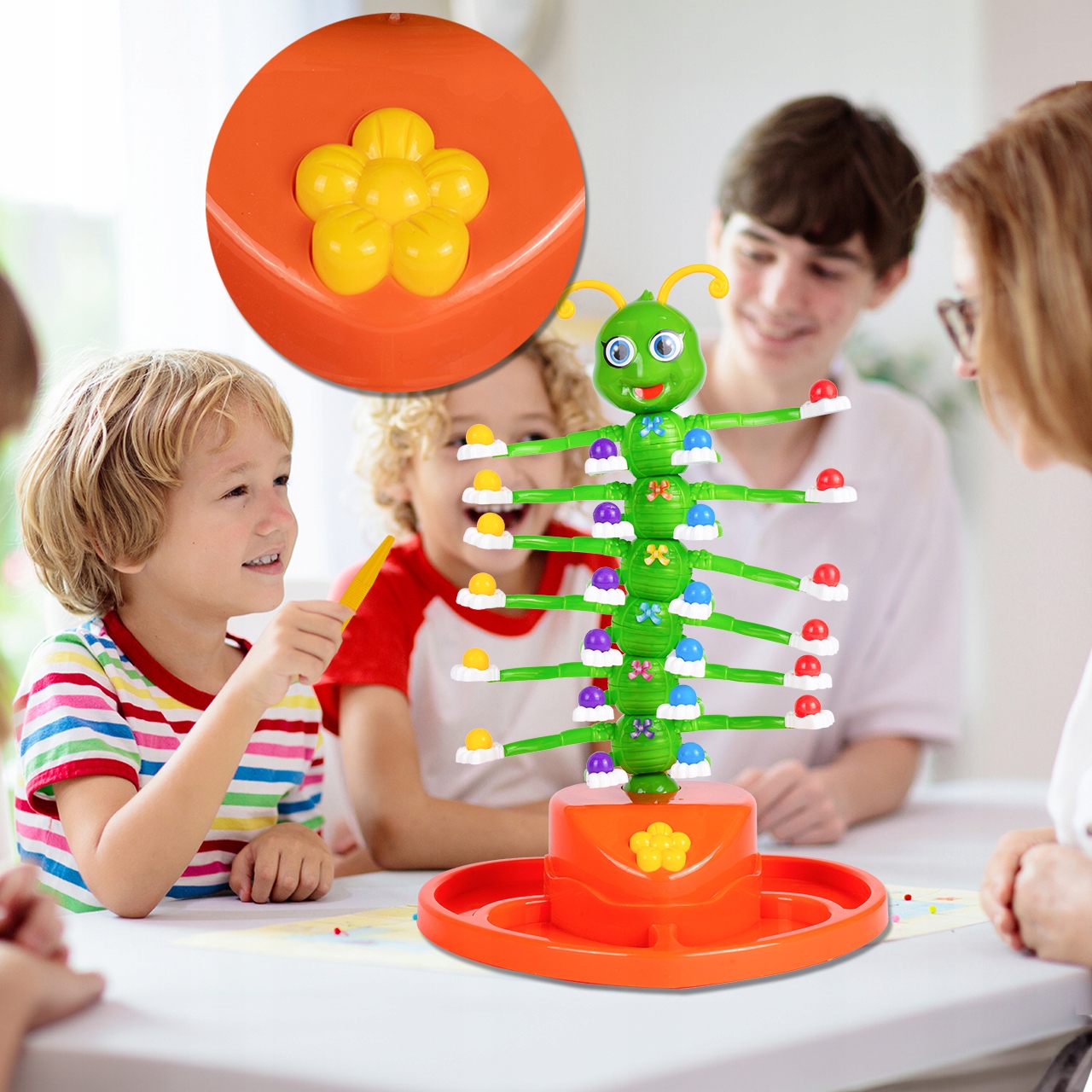 GRA ZRĘCZNOŚCIOWA TAŃCZĄCA STONOGA GĄSIENICA ROBACZEK SPADAJĄCE KULKI Bohater brak