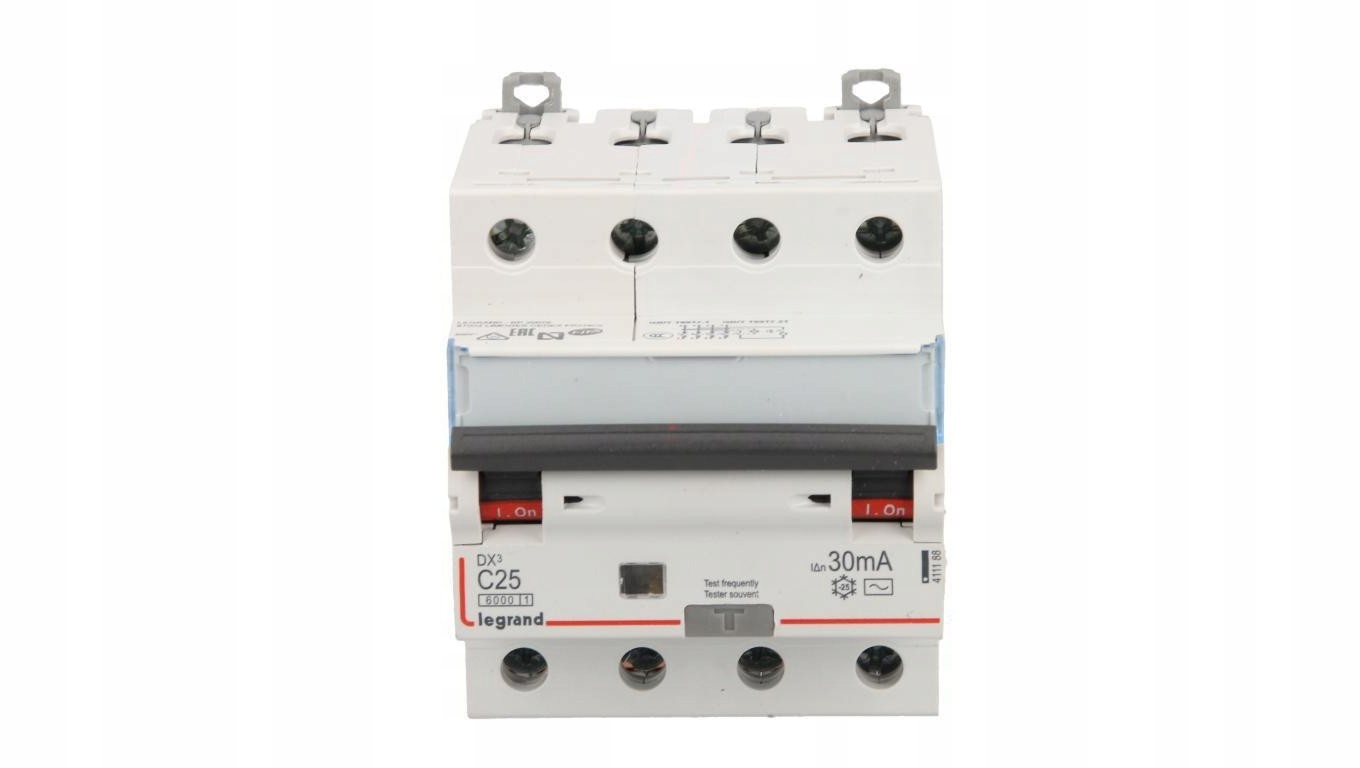 Wyłącznik Różnicowoprądowy 4P 25A 30mA Legrand DX3 Ac Ochrona 411188