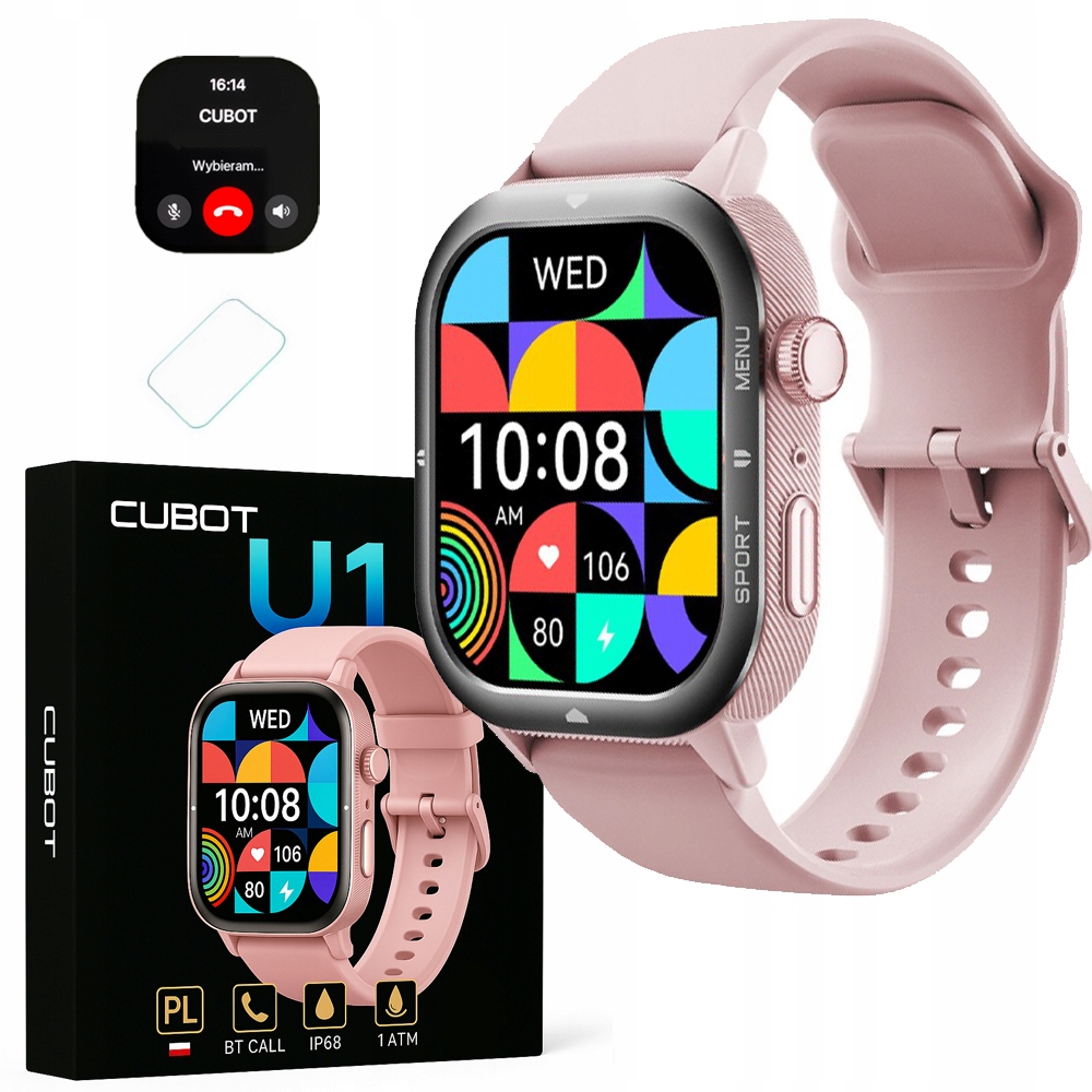 Cubot U1 Ai Smartwatch Zegarek Sportowy Damski Puls Rozmowy Tel Wodoodporny