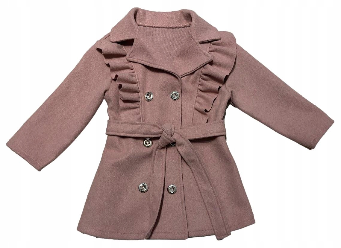 Płaszcz flauszowy przejściowy pudrowy róż r.3/98