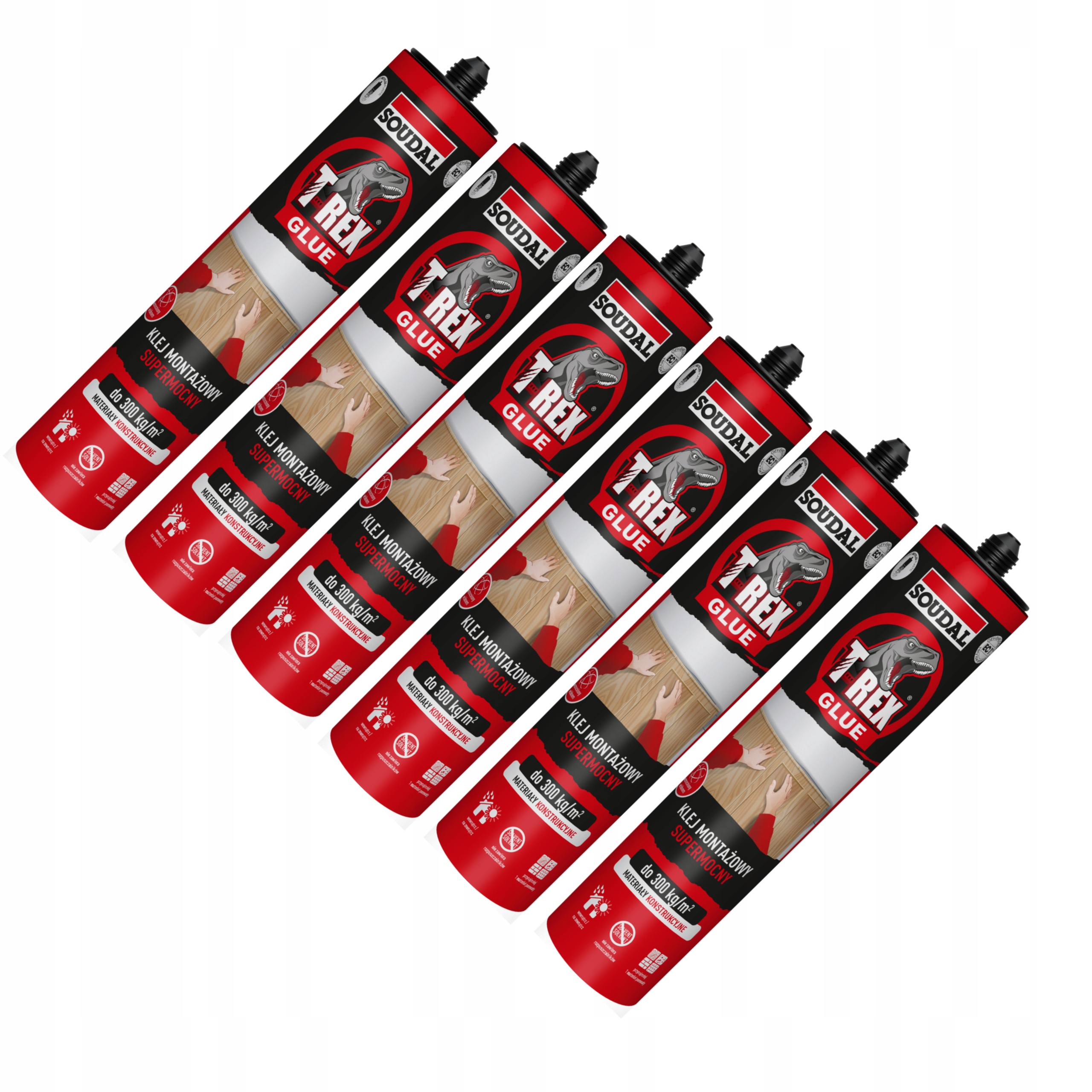 6xKLEJ Montażowy T-rex Mocny Soudal 380g