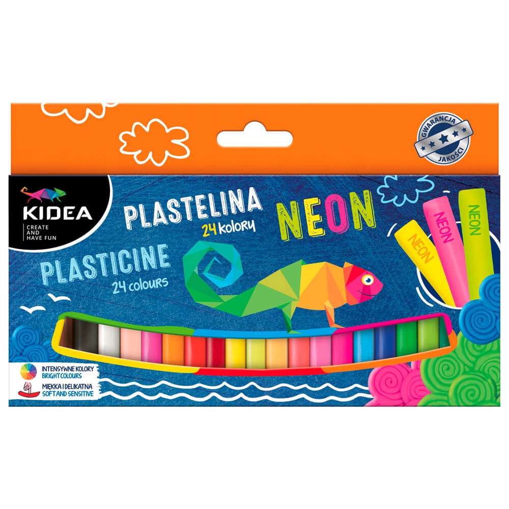 ZESTAW KIDEA PLASTELINA NEONOWA + PASTELOWA 48SZT. Marka Kidea