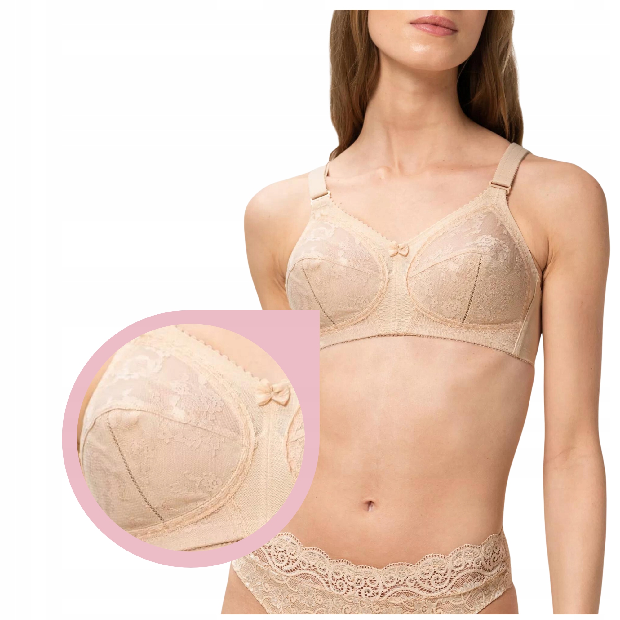 Měkká podprsenka bez kostic, pohodlná béžová podprsenka Triumph Doreen 90D