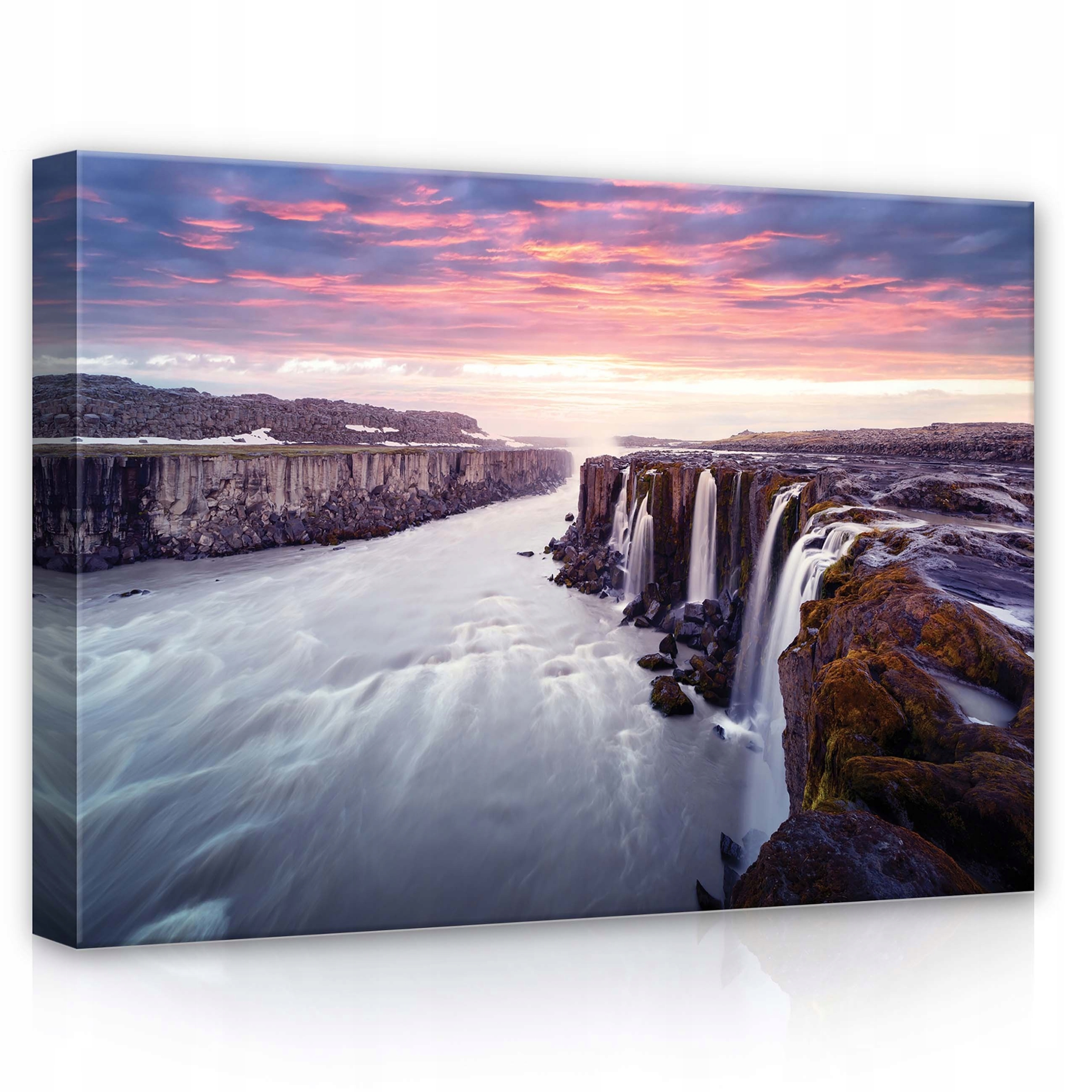 Obraz 70x50 Vodopád řeka skály krajina západ slunce příroda klid