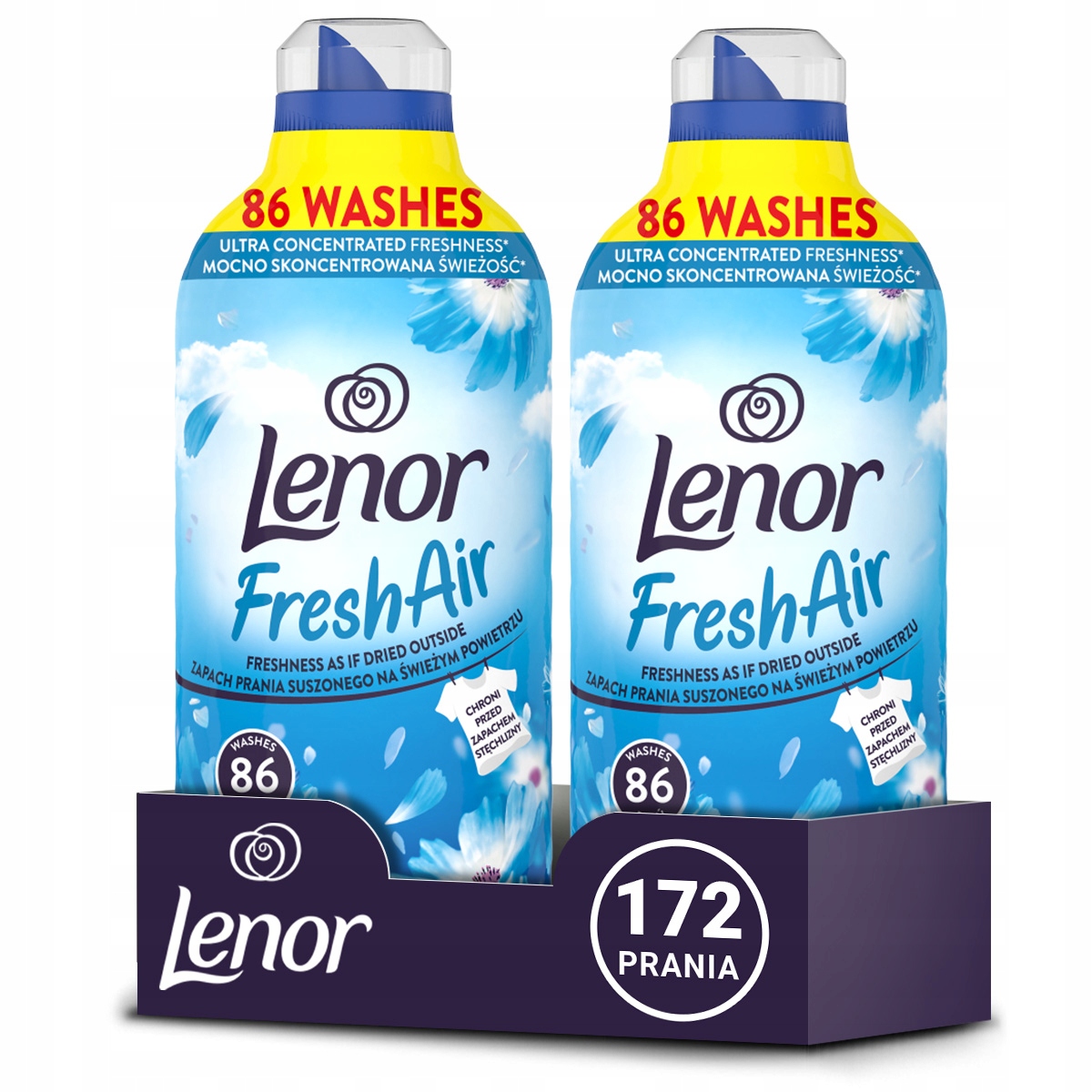 Levně Sada 2x Lenor Fresh Air Fresh Wind Tekutá aviváž 1,2L 172praní