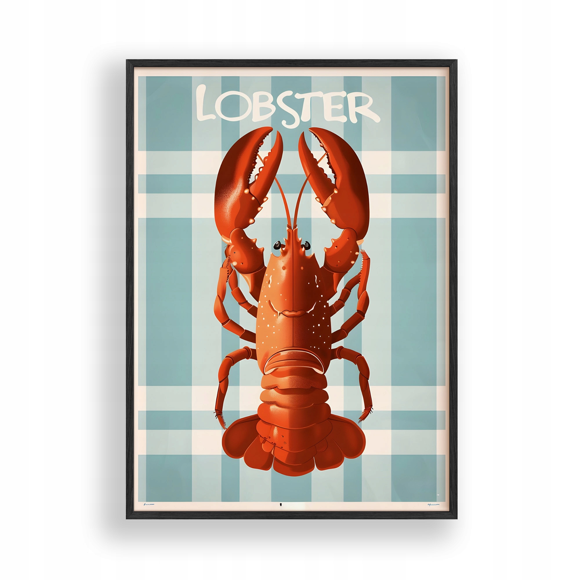 Obraz Lobster Humr Plakát Rámeček Dřevěný Černý 30x42 cm