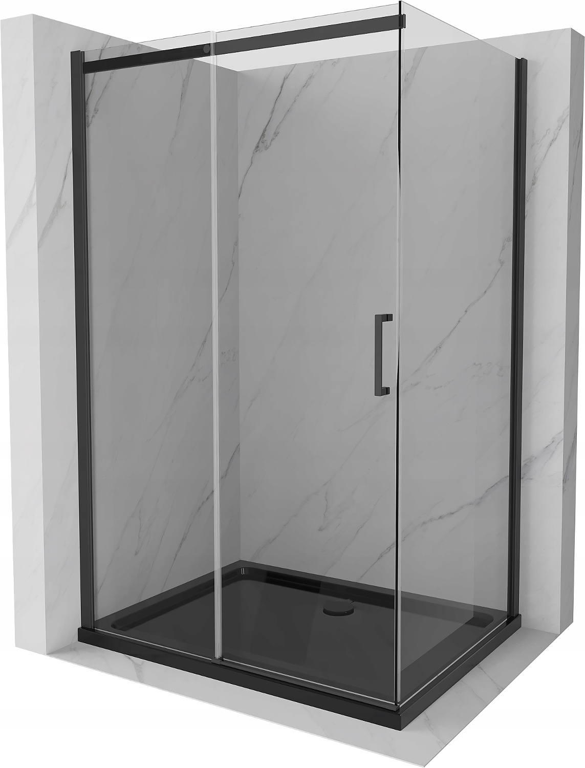 Mexen Omega Kabina Prysznic Czarna 100x90 Brodzik