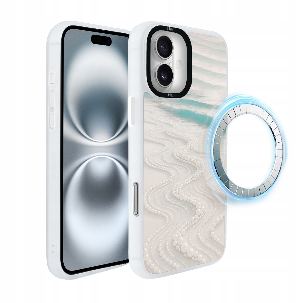 Pouzdro pro iPhone 16 Plus Ibizu DropGuard Matt s MagSafe, korálová pláž, bílé