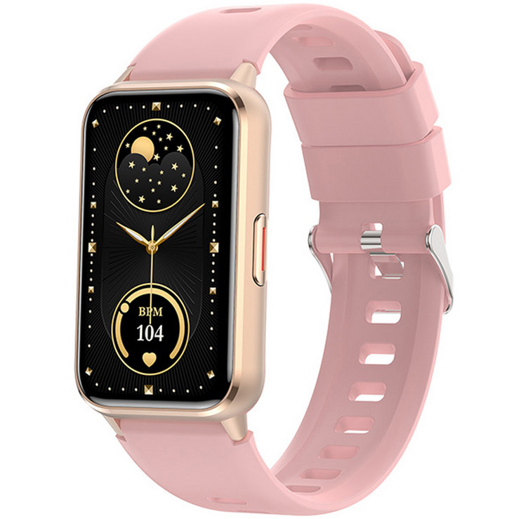 Zegarek Damski Smartwatch Rubicon RNCF48 gold/pink silicone