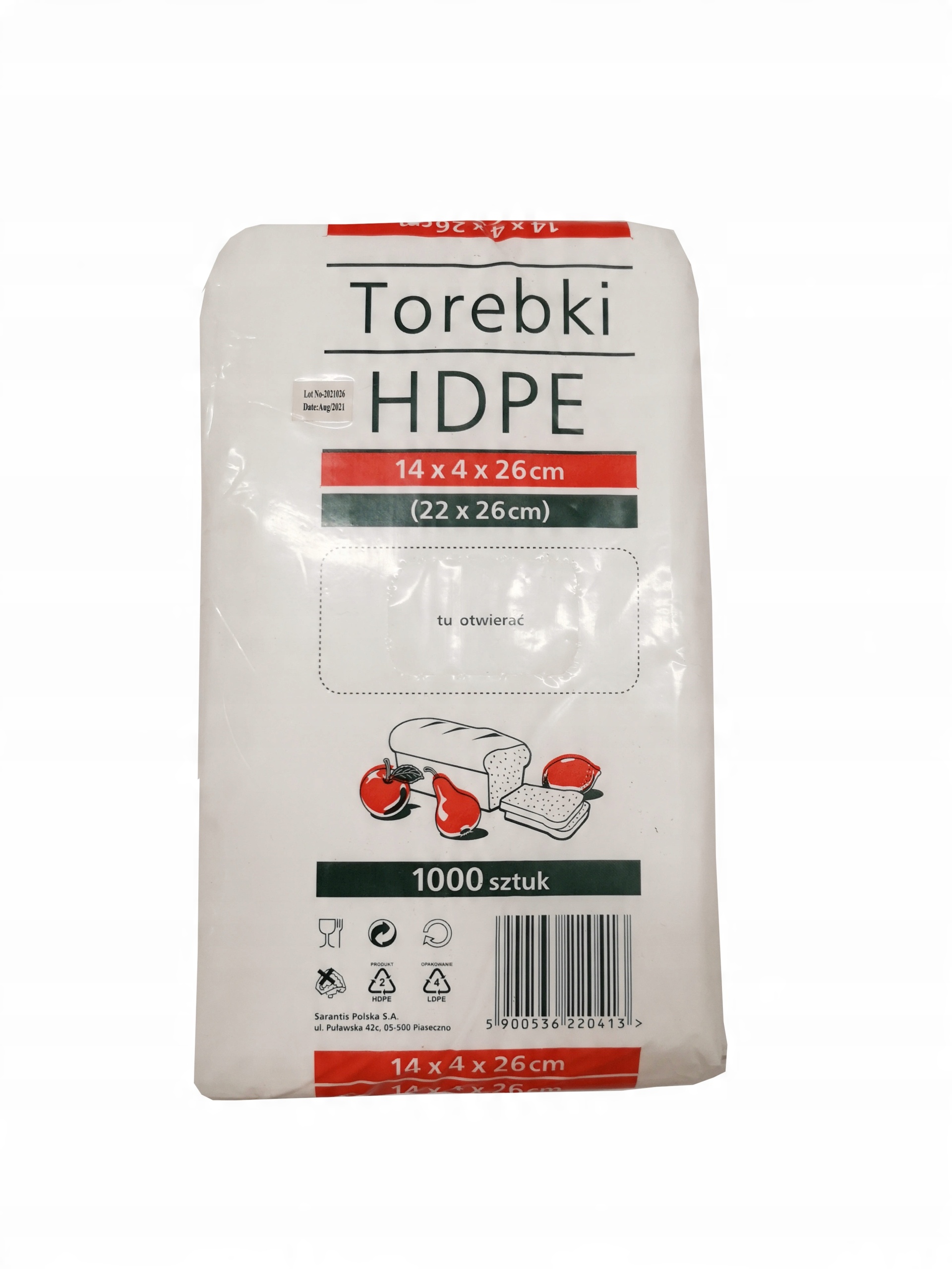 

Torebki woreczki Hdpe 14/4/26 (22x26cm) 1000sztuk