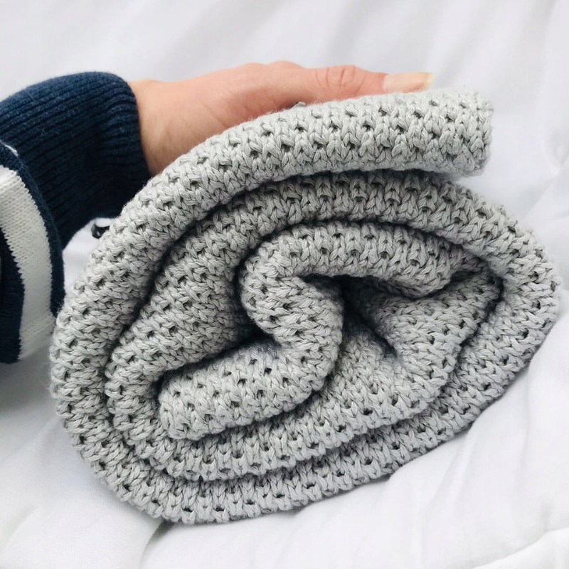 Bambusowy koc makaronik szara chmurka - LULLALOVE Marka Lullalove