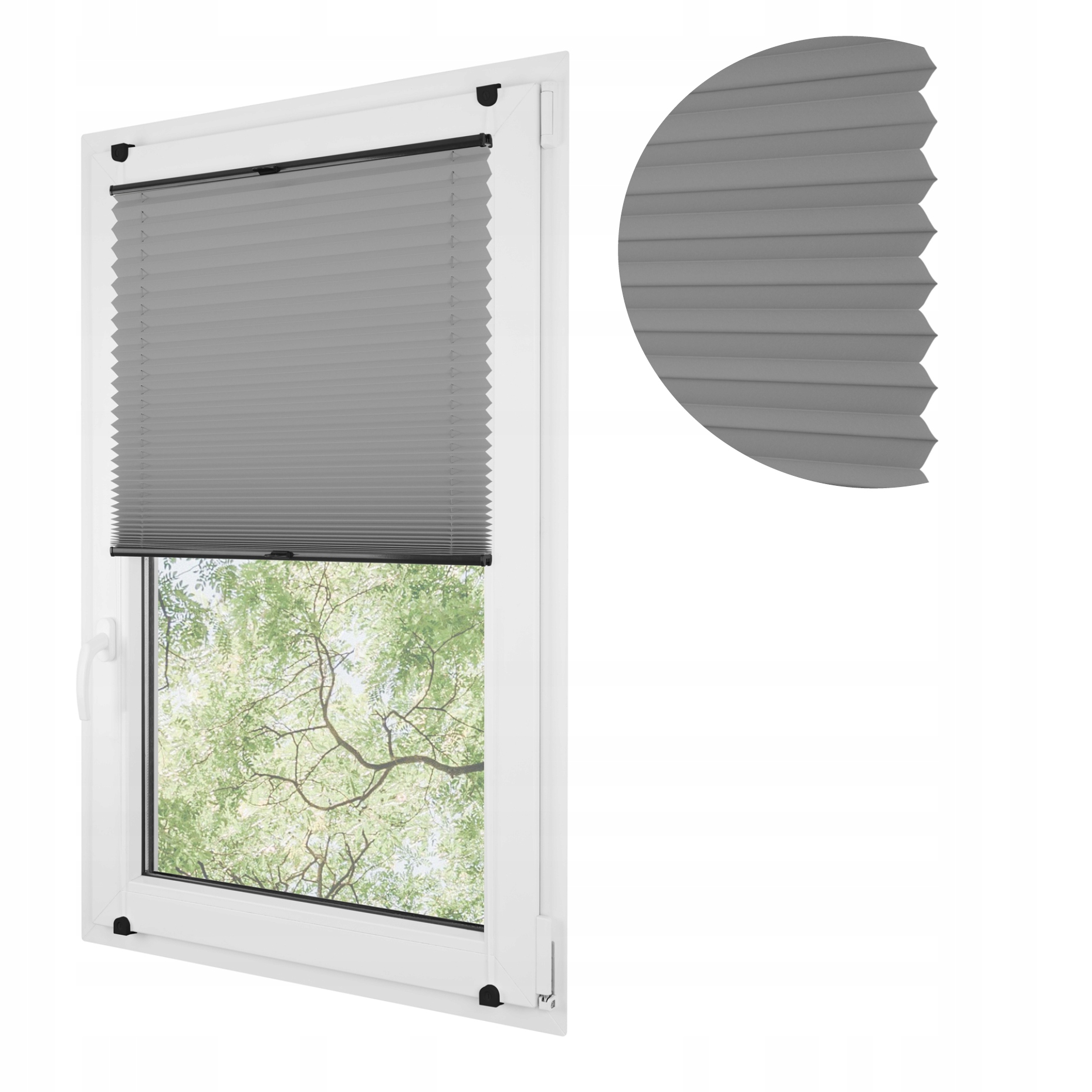 Neinvazivní termoplisy roleta plisé 58 x 150 cm šedá