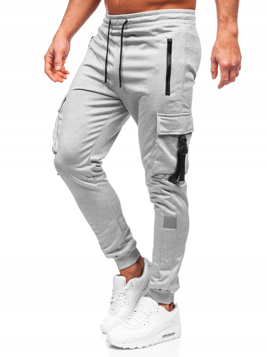 

Spodnie Dresowe Bojówki Szare HS7046 DENLEY_2XL